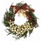 Faux 34 Inch Elegence Pine Needle Wreath W/Ornaments And Ribbon, Pine Cone